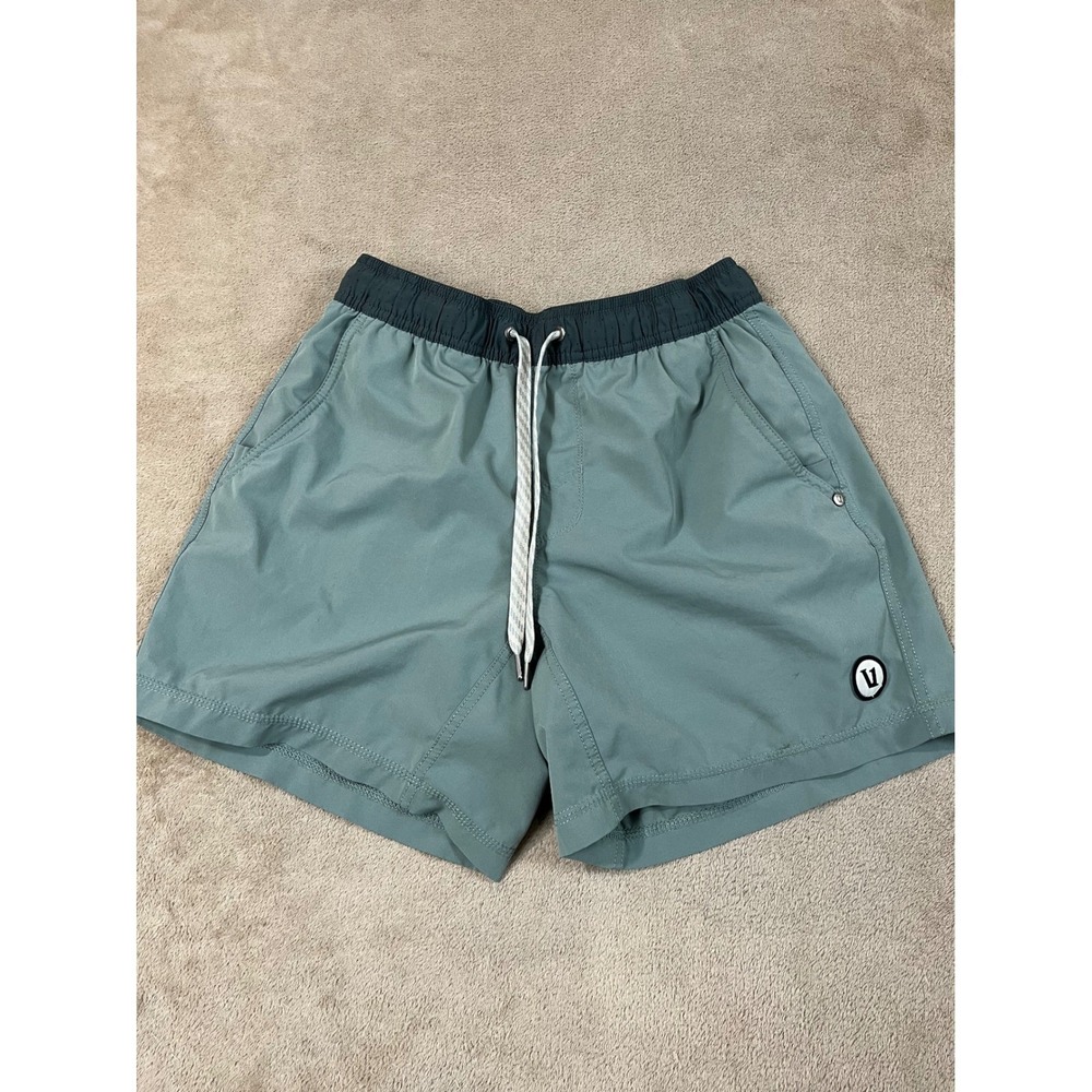 Vuori Kore Shorts Mens S Teal Blue Lined 5" Athletic Performance Drawstring V367